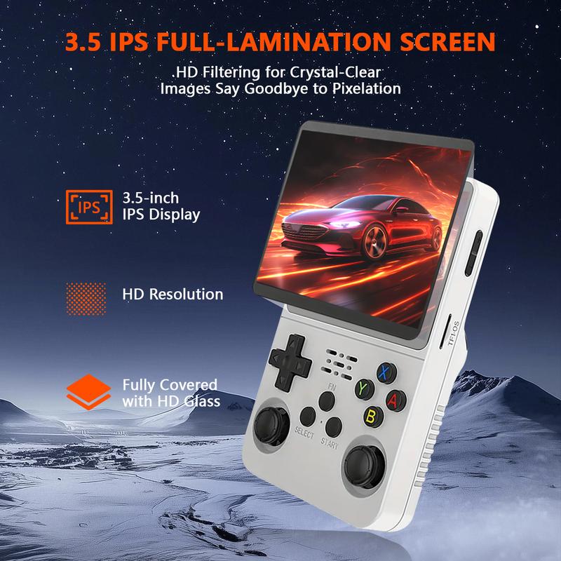 R36S retro handheld gaming console with IPS display and physical controls