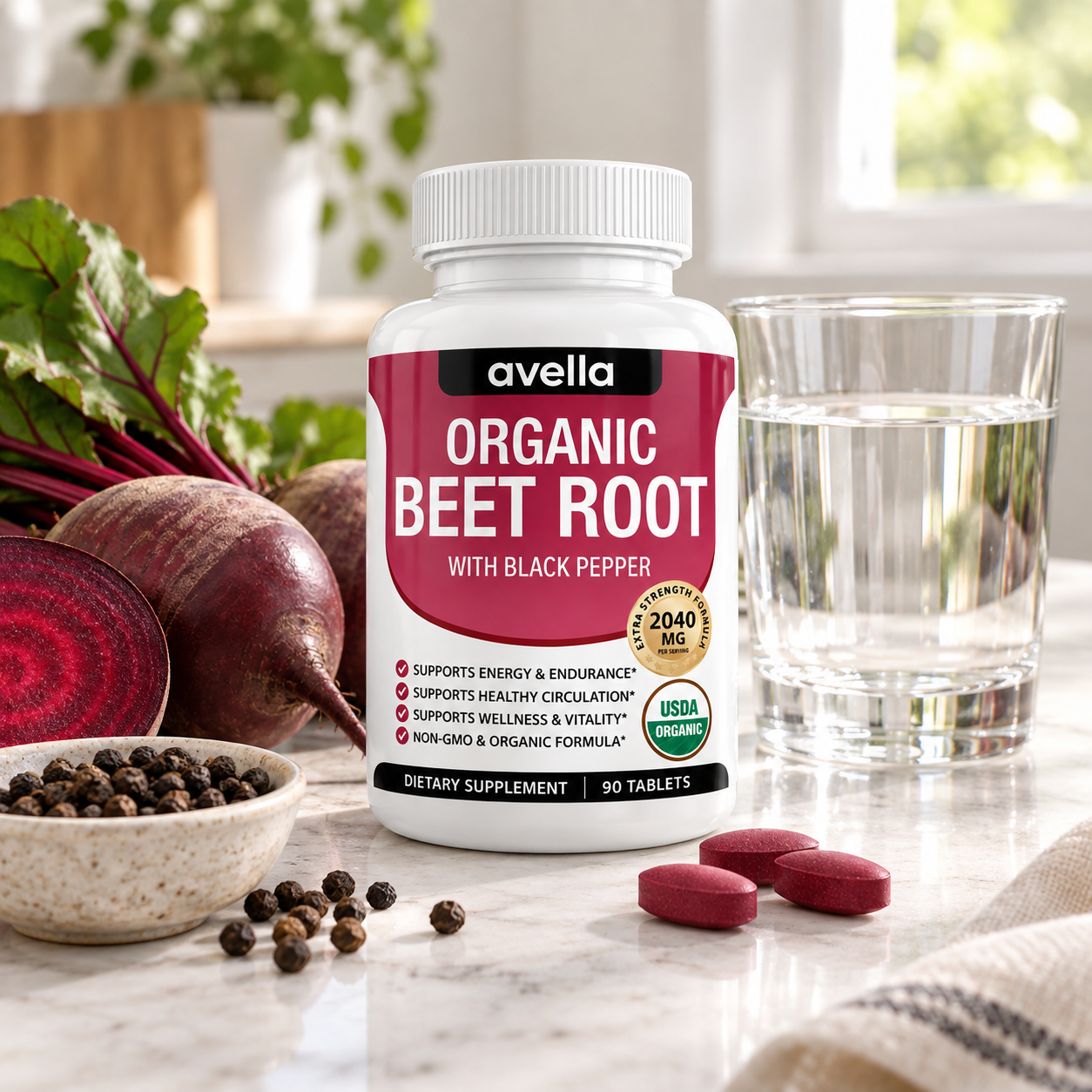 Avella Organic Beet Root with water