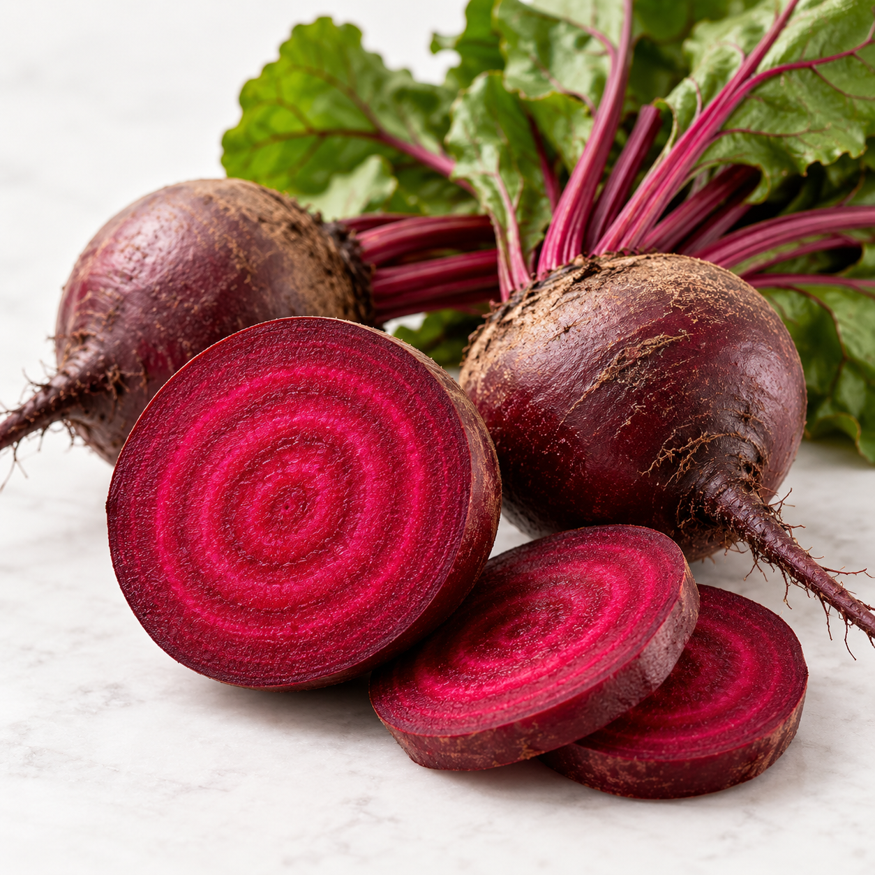 Fresh sliced beet root