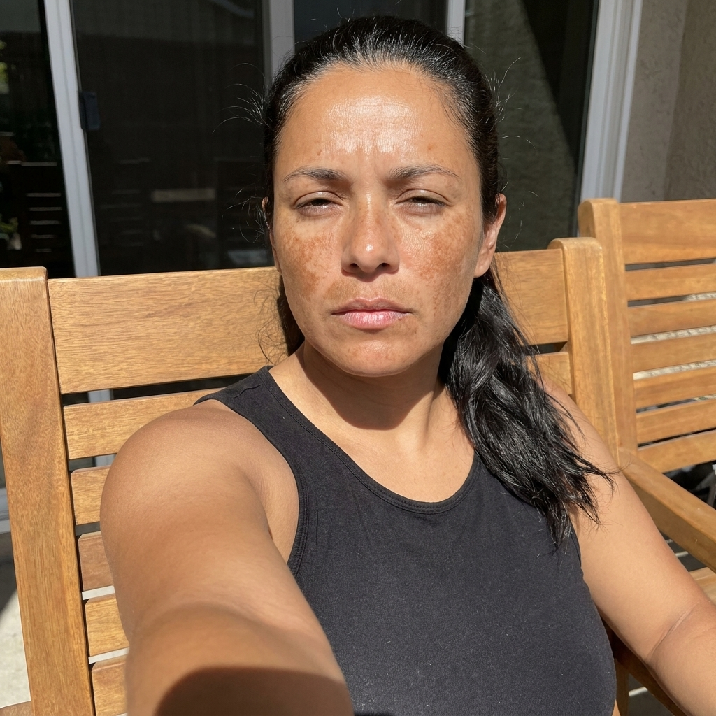 Before Avella - visible melasma on cheeks and upper lip