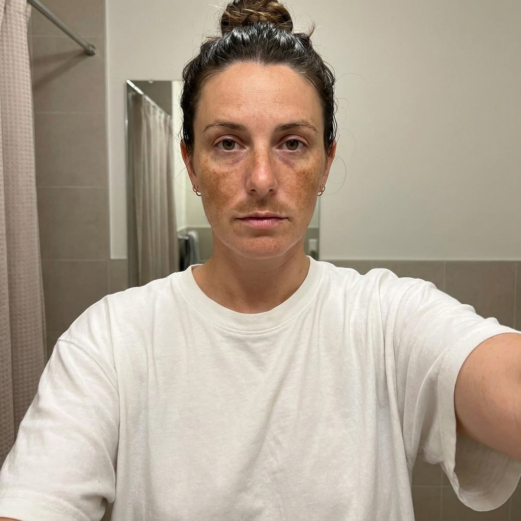 Before Avella - visible melasma pigmentation on upper lip and cheeks