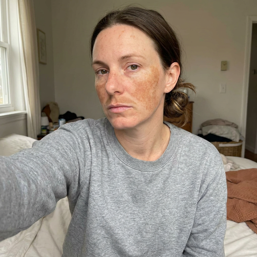 Before Avella - visible melasma on sensitive skin
